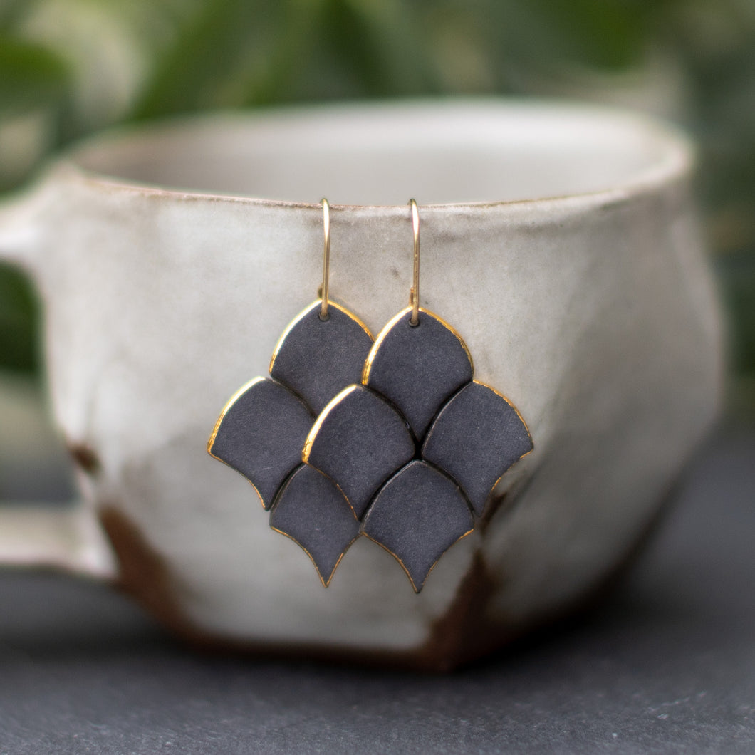 wave tile earrings