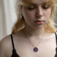 purple etched necklace