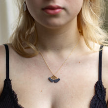 black ginkgo necklace