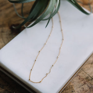 beaded gold necklace, Austin jewelry, social impact jewelry, ethical accessory, everyday gold