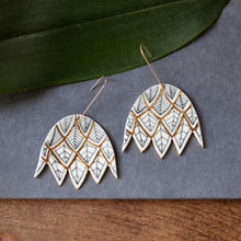 leaf flower earrings