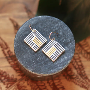 black square tile earrings