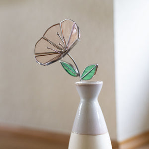 champagne stained glass flower