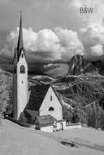 Chiesa di San Giacomo photo, infrared church photography, aerial drone infrared photo, black and white European church landscape, Italian church in mountains photo