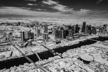 Austin aerial photo, infrared photography, drone photography, aerial city, Austin black and white landscape, downtown drone photo
