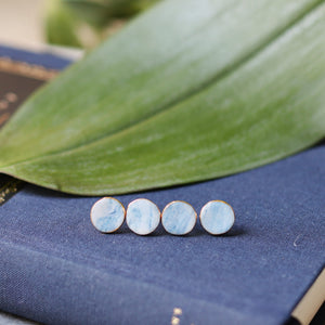 granite - teal studs with gold accent