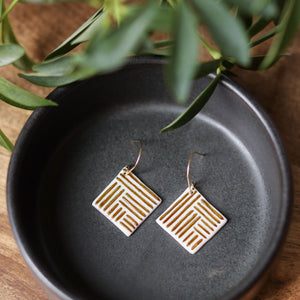 square tile earrings