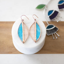 stained glass leaf earrings - copper