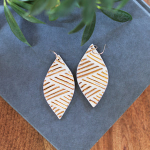 large water etched and gold leaf earrings